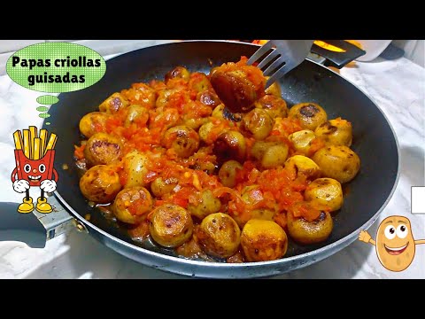 Receta de papa Criollas en salsa 10 minutos fácil rápido y deliciosas