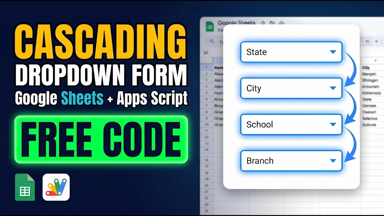 How to Make Multilevel Dependent Dropdown Form Using Google Sheet & Apps Script | B22
