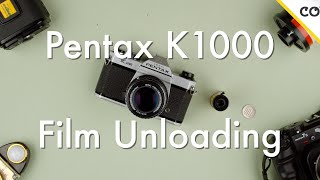 How to Unload Film on a Pentax K1000 || Film Unloading