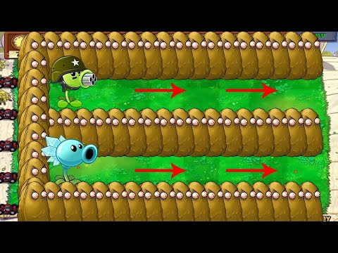 Plants vs Zombies Hack  99 Gatling Pea, Snow Pea vs 99 Gargantuar Zombie