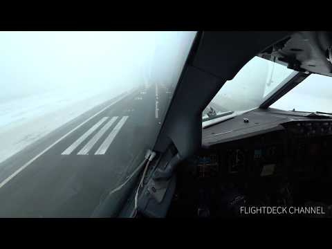 Boeing 737 EVRA RIX Riga RW18 CATII autoland Approach in fog 4K