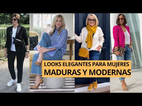 Looks bonitos para vestir con estilo mujeres de 50 y 60 años o más modernas #modamujer
