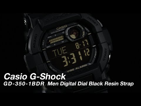 Casio G-Shock GD-350-1BDR Men Digital Dial Black Resin Band-1