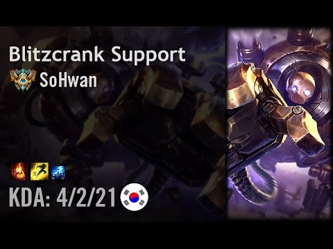 Blitzcrank Support vs Bard - SoHwan - KR Challenger Path 6.4