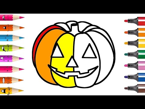 HALLOWEEN CITROUILLE Apprendre les couleurs APPRENDRE À DESSINER vidéo éducative & Planète coloriage