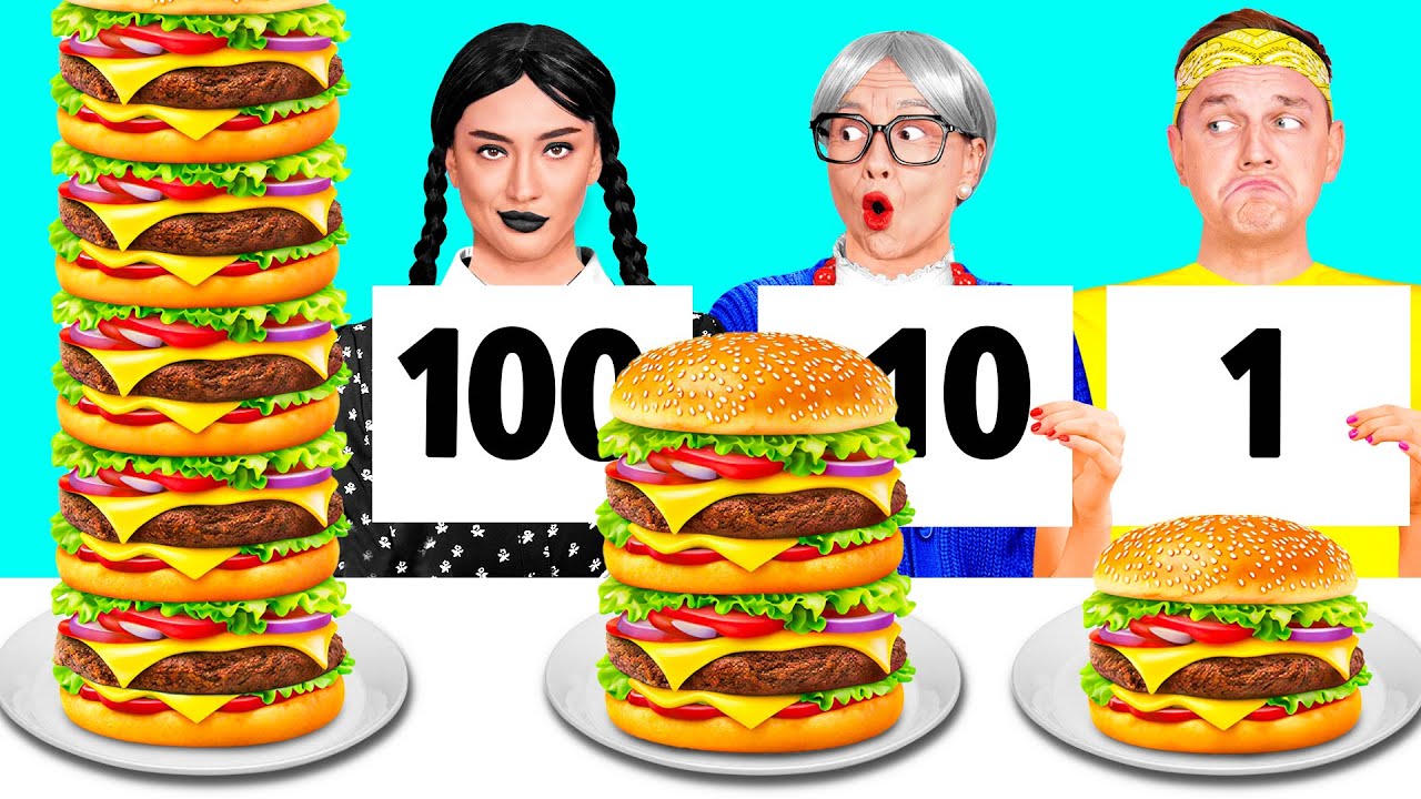 100個重ねフードチャレンジ | 驚くべきことにらしいキッチンレシピ BaRaDa Challenge