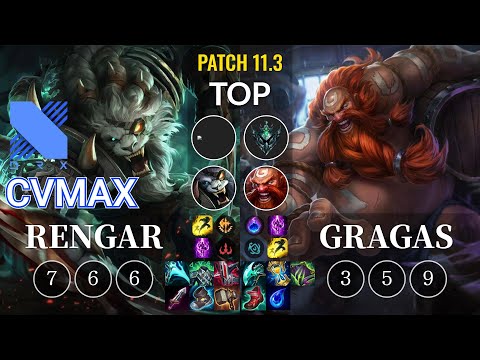DRX cvMax Rengar vs Gragas Top - KR Patch 11.3