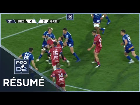 PRO D2 - Résumé AS Béziers Hérault-FC Grenoble Rugby: 20-17 - J22 - Saison 2021/2022