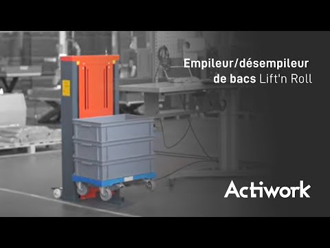 Empileur pneumatique de bacs en inox 