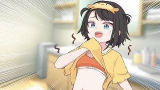 【手描き】強烈なものがTシャツに付いてしまい、百味ビーンズの怖さを思い知るスバル【大空スバル/さくらみこ/ホロライブ切り抜き】