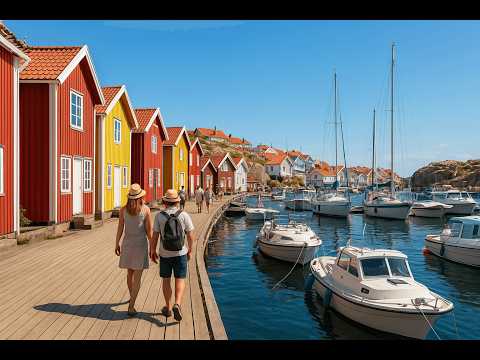 🛥️ Smögenbryggan Walk 4K – Beautiful Swedish Coastline in Summer