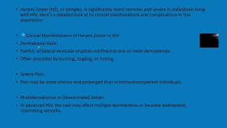 Clinical manifestation and complications of Herpes Zoster in HIV