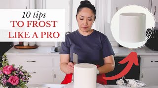 how to frost a tall cake like a pro - achieve smooth straight sides and sharp corners