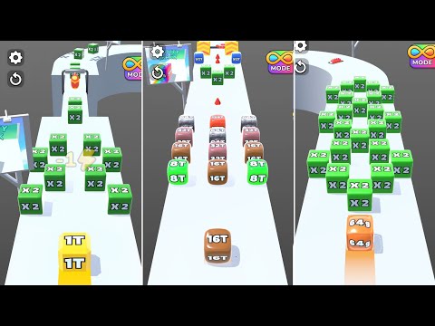 Insane Jelly Run 2048 Race | Cube Evolution 512M to 128g to 32i