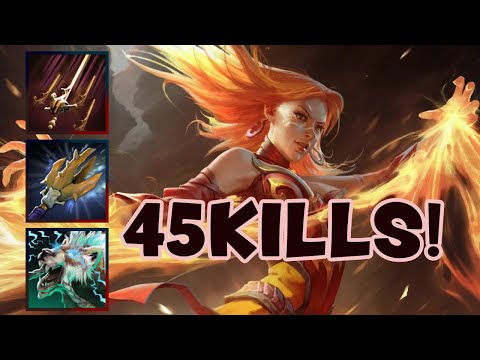 45 kills in 1 game | basher Lina [Dota 2 Ability Draft]