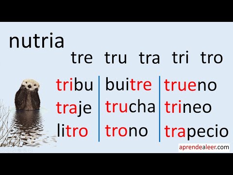 Silabas tra tre tri tro tru