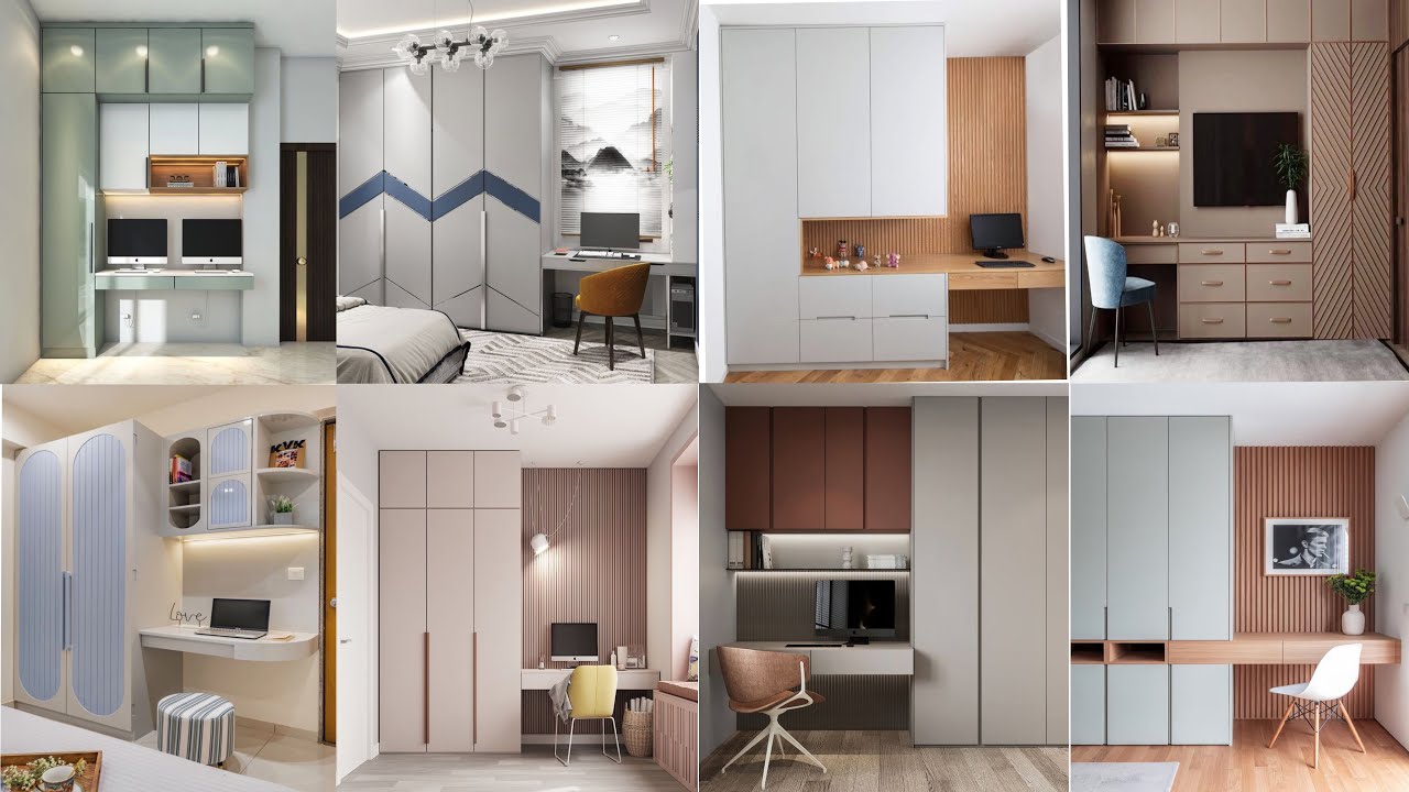 Latest 70 Wardrobe Design with Study Table Modern Study Table with Book Shelf ideas home decor ideas