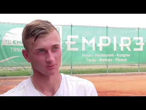 EMPIRE Futures Trnava 2018: 1QR, interview, David ČIERNY (SVK) - Valentin VANTA (ROU) 2-6 6-7