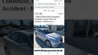 Used car prices on Craigslist. California