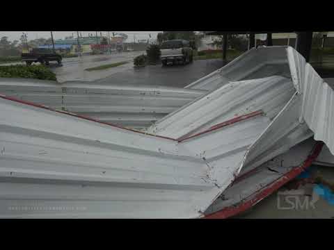09-16-2020 Gulf Shores, AL - Iconic Souvenir City Store Front Wall Collapses - Sally Impacts