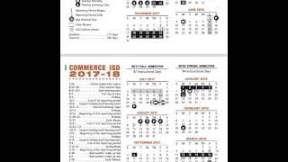 Commerce ISD Calendar 2017-18 Explanation