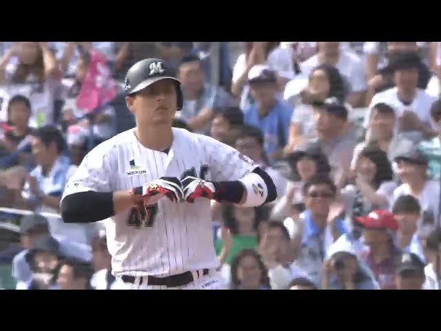 【1回裏】外角直球をバットの先で!! マリーンズ・クルーズ 勝ち越しタイムリー 2015/9/21 M-E