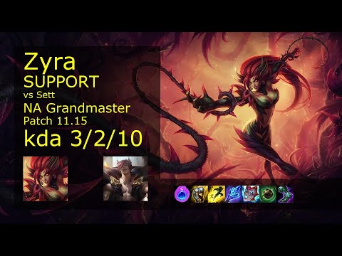 Zyra Support vs Sett - NA Grandmaster 3/2/10 Patch 11.15 Gameplay
