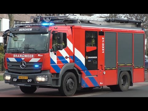 Brandweer Berghem komt met spoed ter plaatse bij een gaslekkage aan de Jacobus Poelsstraat in Oss