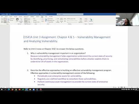 CIS41A Unit 3 Lecture and Lab: Vulnerability Management and Scanning.