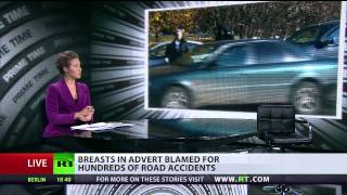 Breasts in advert blamed for road accidents