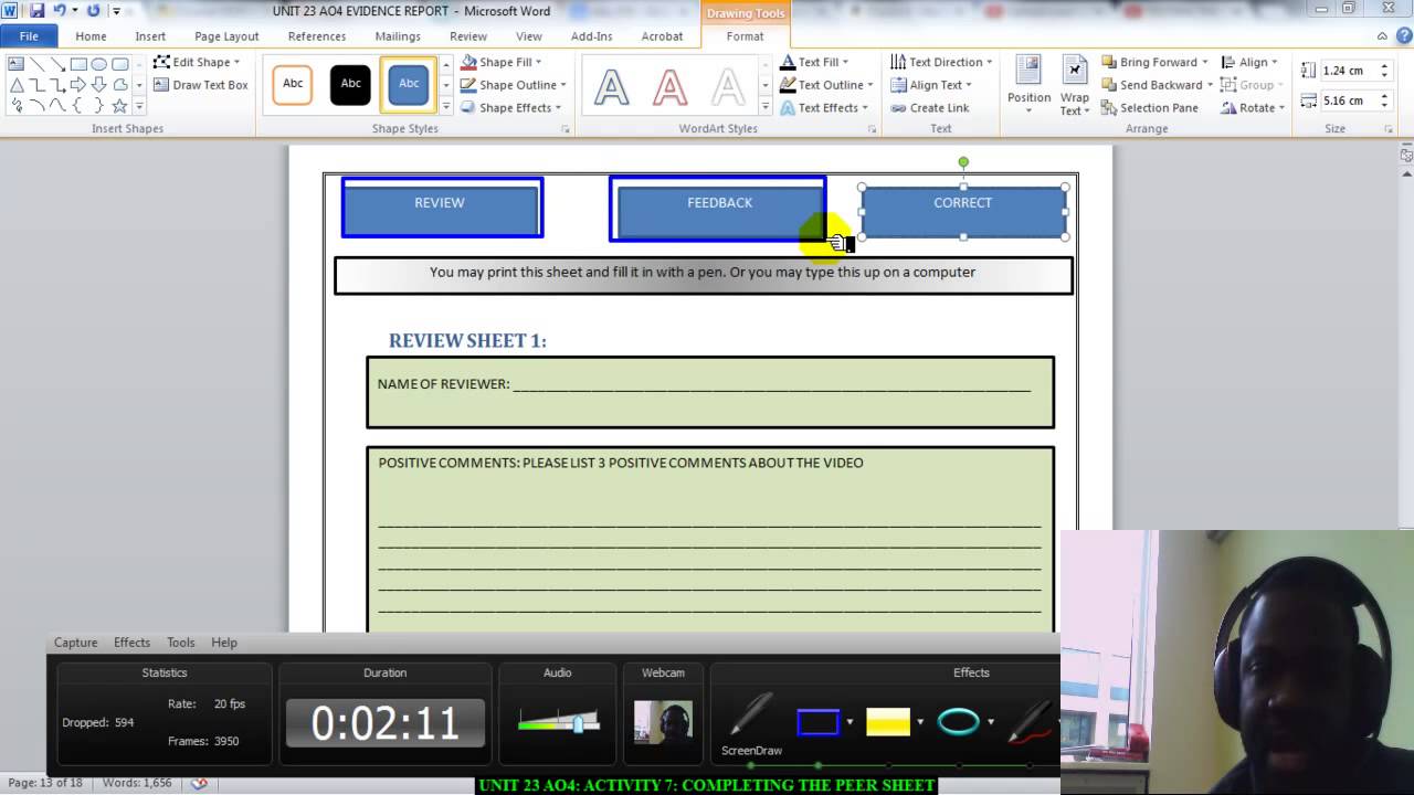 TESTING ACTIVITY 7 COMPLETING PEER REVIEW SHEET