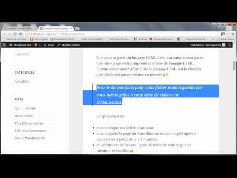 Tutoriel Wordpress 10 Formatage de texte