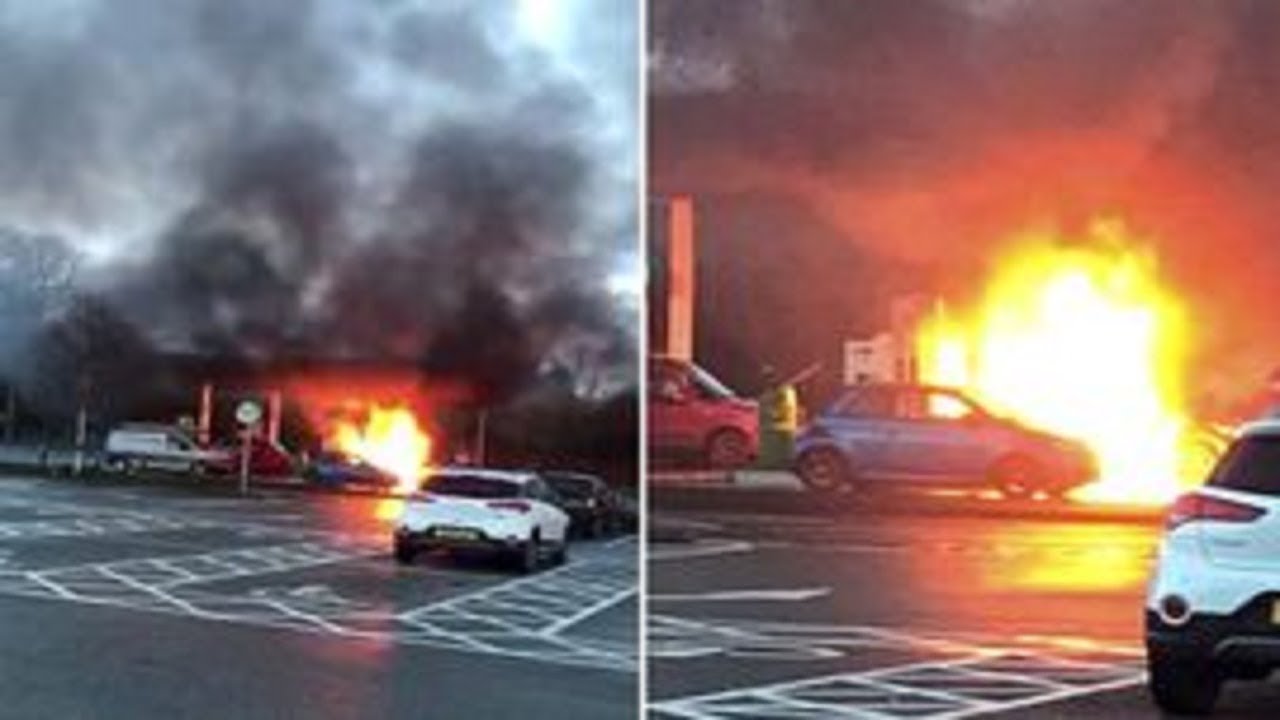迷糊女油槍插錯孔 發動車輛瞬間爆炸