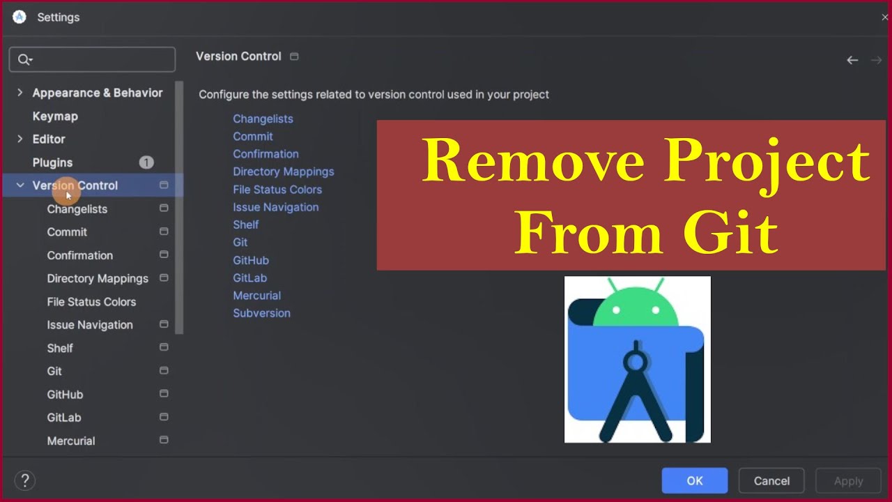 How to remove project from Git in android studio