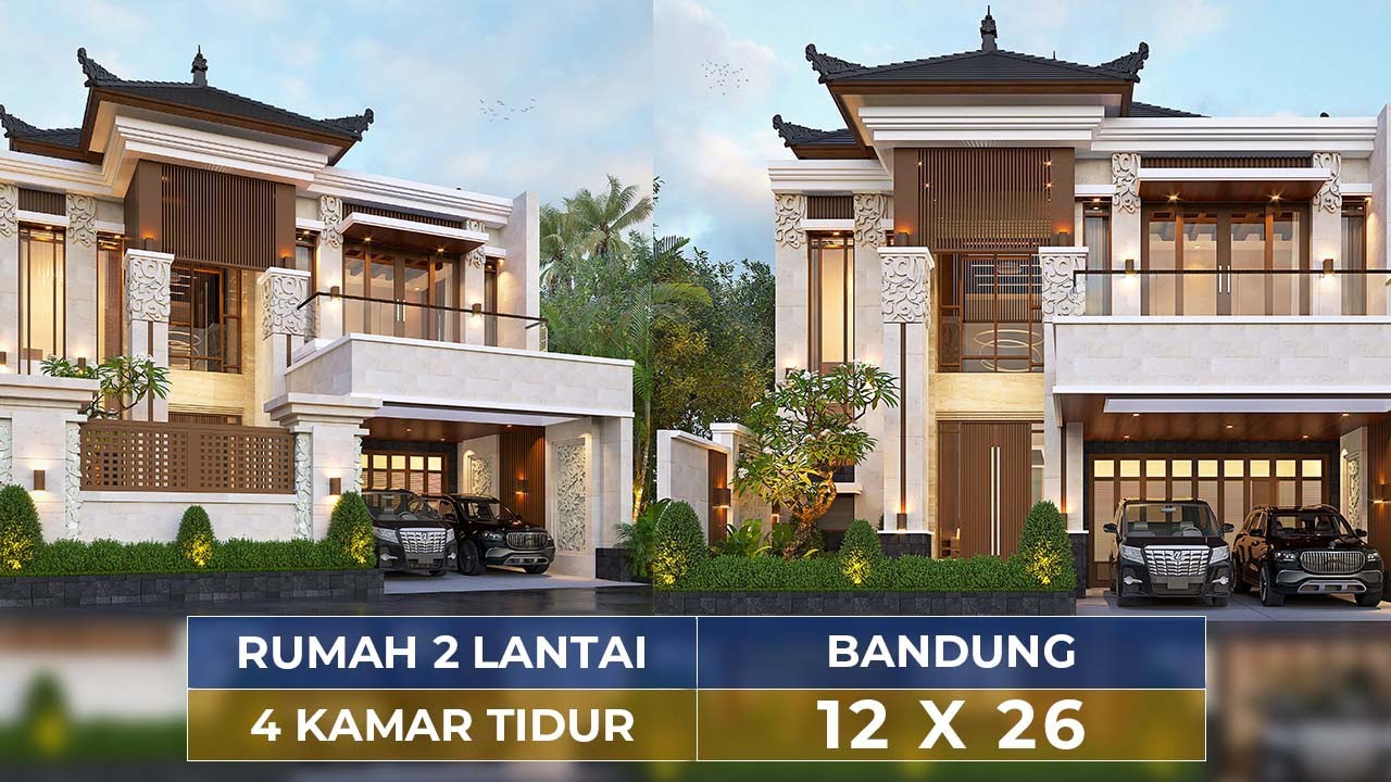 Video 3D Desain Rumah Villa Bali 2 Lantai Ibu LNA II 1361