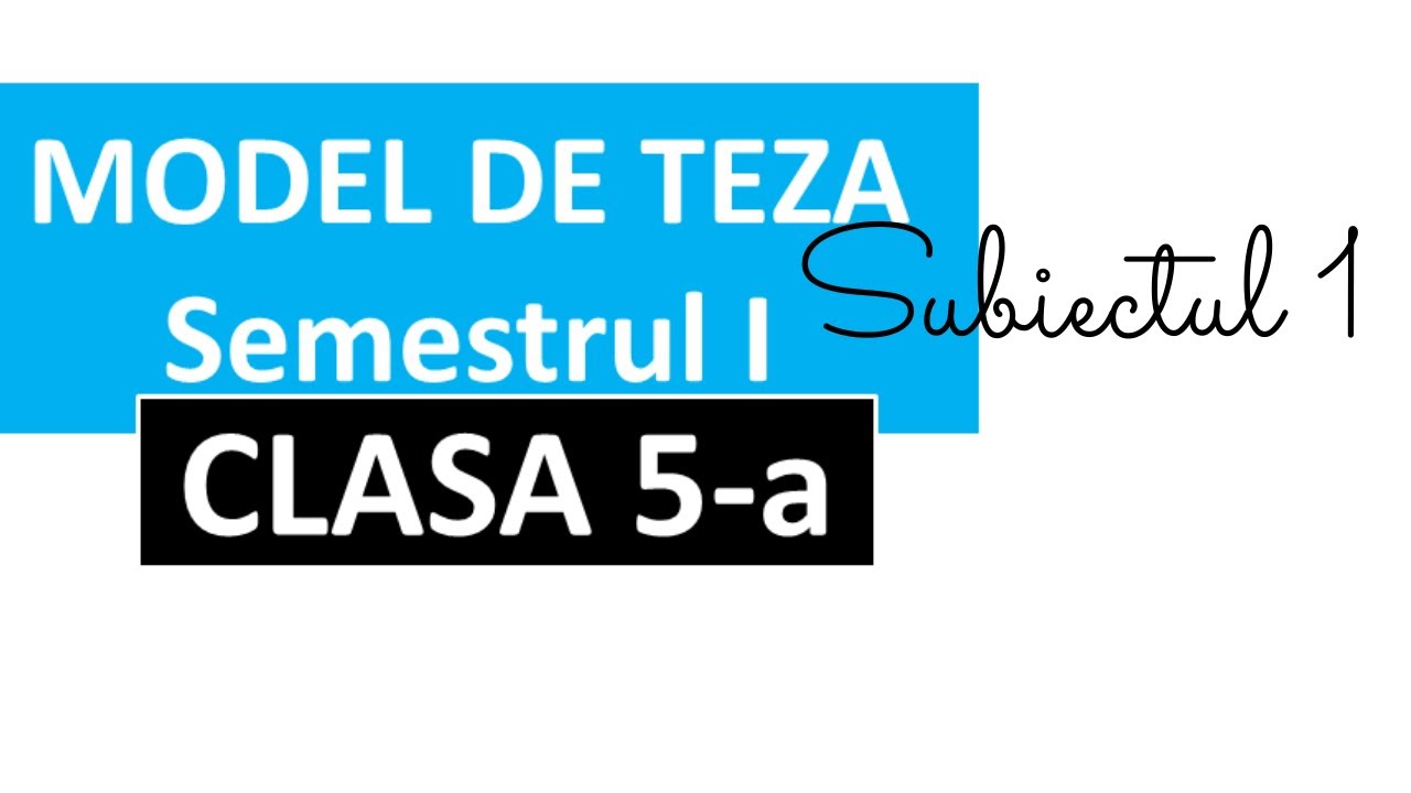 Teza la matematica Semestrul 1 PARTEA 1 Clasa 5 #matematicaclasa5 #tezamatematicaclasa5
