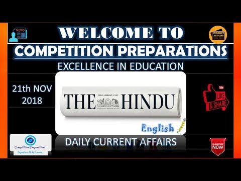 ✍️21st November 2018 (English) - SSC CGL,CHSL,IBPS PO,RBI,State PCS,SBI✍️