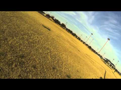 Reptile500v3 crashes into Field Goal post!! GoPro3 casualty.