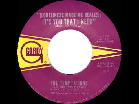 1967 HITS ARCHIVE: (Loneliness Made Me Realize) It’s You That I Need - Temptations (mono)