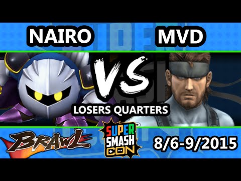 Super Smash Con - MVD (Snake) Vs. Nairo (Meta Knight) - Losers Quarters - SSBB