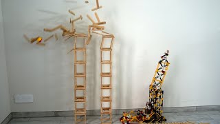 Testing a Knex Trebuchet on Kapla Towers