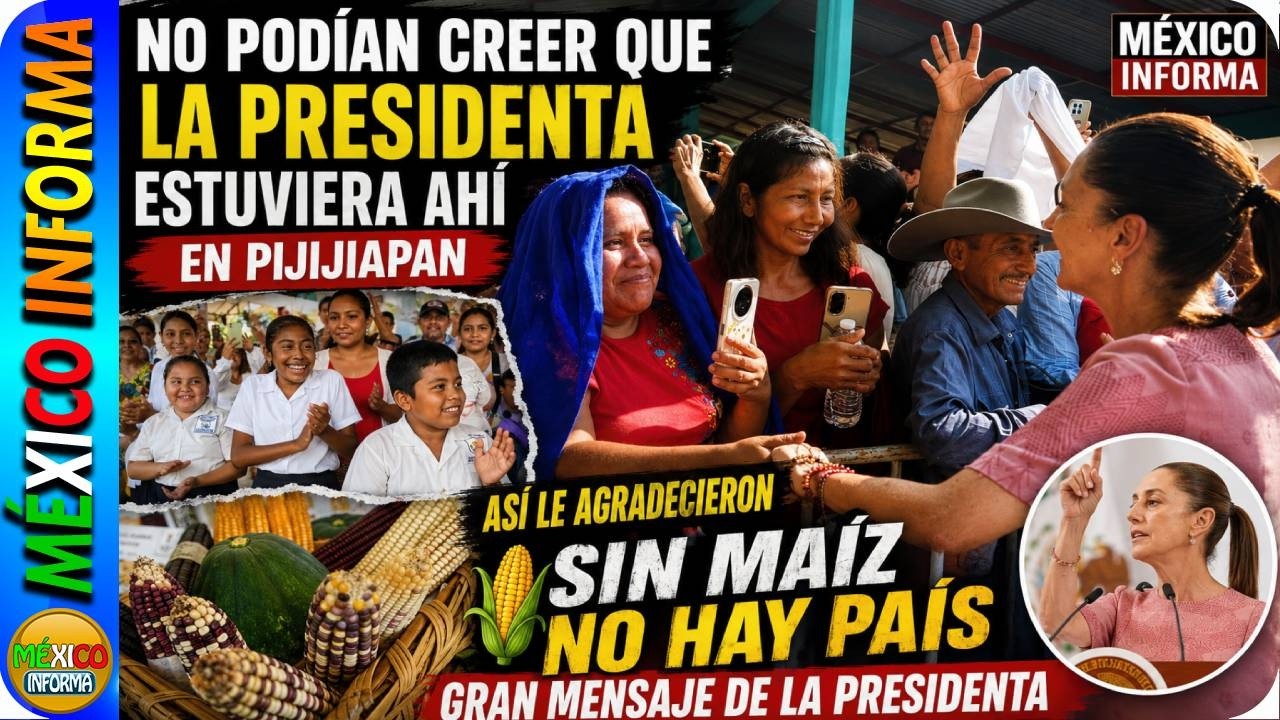 NO PODÍAN CREER QUE LA PRESIDENTA ESTUVIERA CON ELLOS. ASÍ LE AGRADECIERON EN PIJIJIAPAN. CHIAPAS.