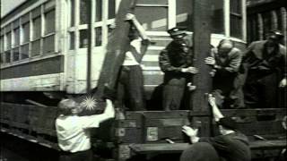 Obsolete American trolley cars from New York used on Vienna street car lines. HD Stock Footage