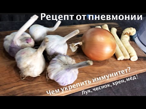 Рецепт от пневмонии. Как укрепить иммунитет, лук ЧЕСНОК хрен МЁД - средства укрепляющие иммунитет