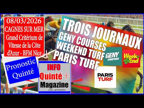 CRITÉRIUM DE VITESSE – Cagnes-sur-Mer | Informations et pronostics du 8 mars 2026