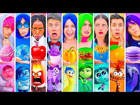 MANGIAMO SOLO CIBO DEL COLORE DI INSIDE OUT NELLA VITA REALE CON I NOSTRI AMICI CHALLENGE!🍌