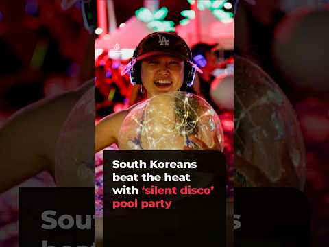 South Koreans beat the heat with ‘silent disco’ pool party | #ajshorts