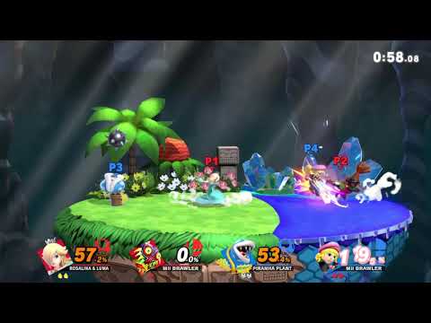 Rosalina and Luma & Mii Brawler vs Piranha Plant & Mii Brawler