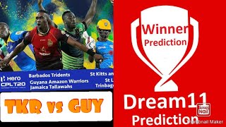 DREAM11/CPL 2020 match 1/TKR vs GUY