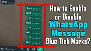 How to Enable or Disable WhatsApp Message Blue Tick Marks || WhatsApp Message Blue Tick Not Showing
